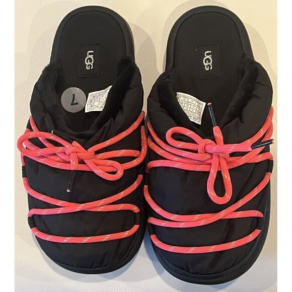 NEW UGG Spaceslider Tech Slide Platform Lug Sole Black Sandals Slippers - Picture 6 of 9